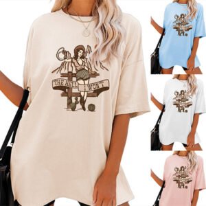 Women's Fashion Casual The Hell I Won't Print Round Neck Short Sleeve